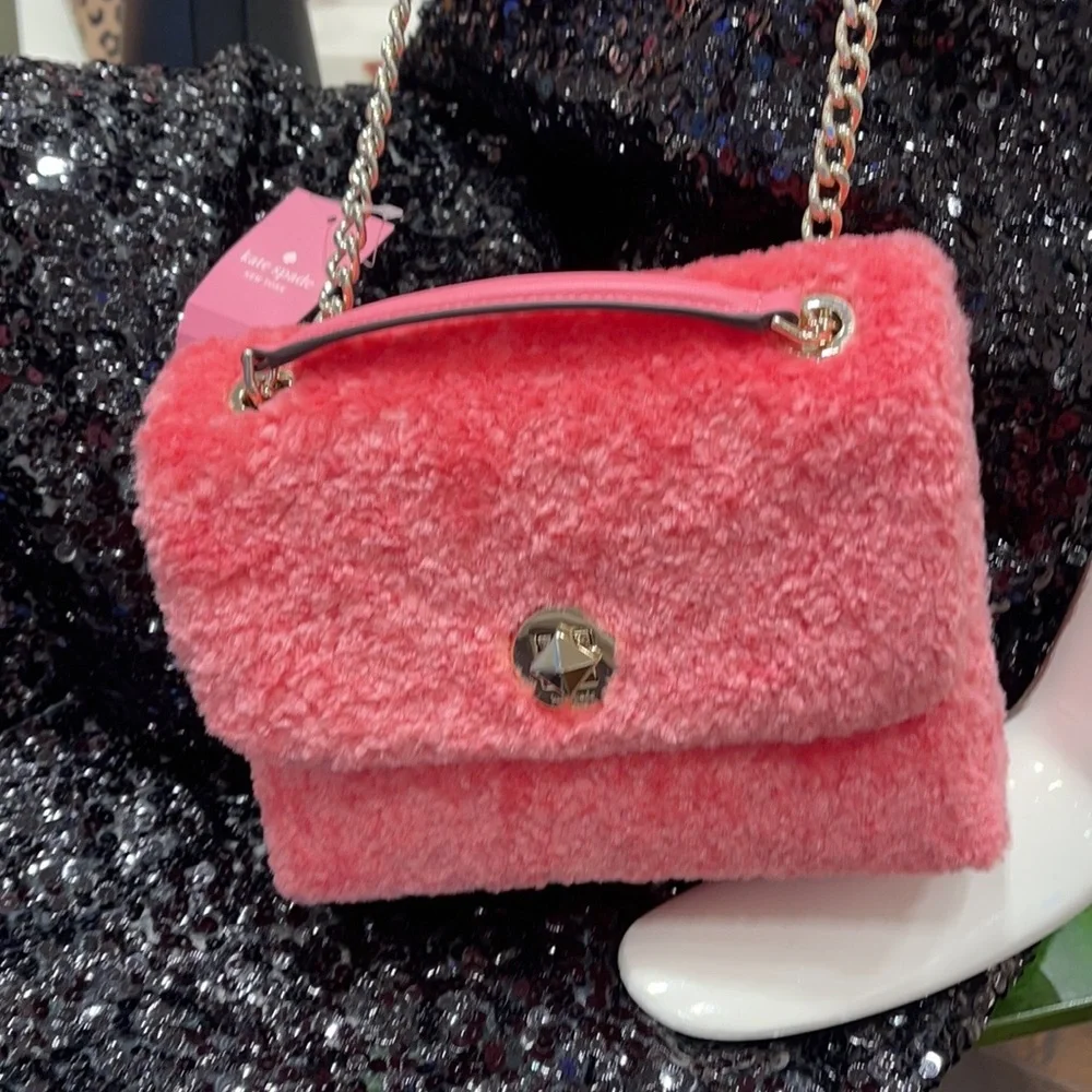 Kate Spade Natalia Foux Fur small flap crossbody